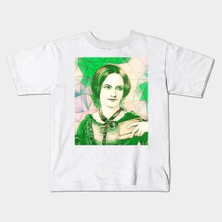 Charlotte Bronte Green Portrait | Charlotte Brontë Artwork 8 Kids T-Shirt